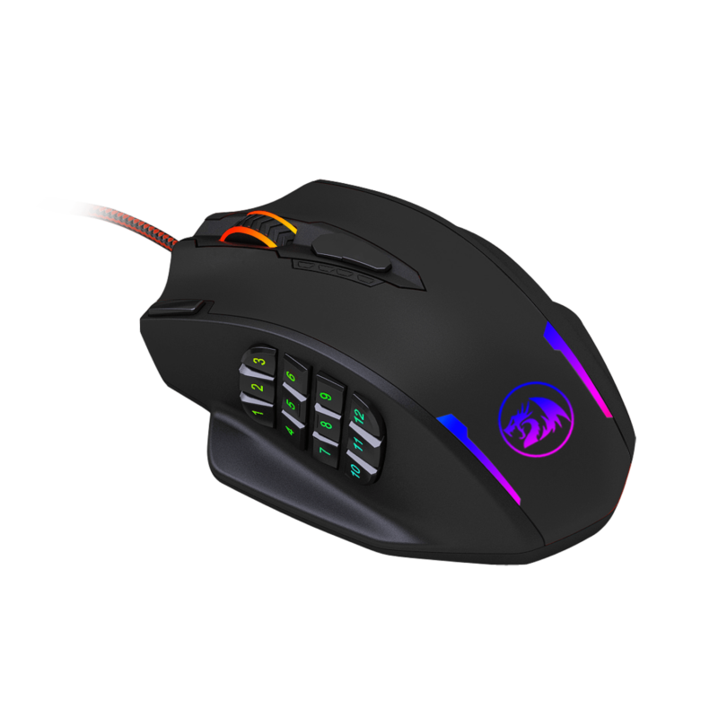 REDRAGON IMPACT 12400DPI MMO Gaming Mouse - Black - Image 3