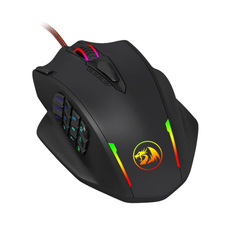 REDRAGON IMPACT 12400DPI MMO Gaming Mouse - Black - Image 6