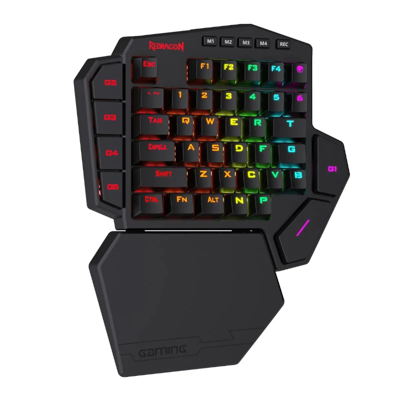 REDRAGON Diti Elite One-Handed RGB Wireless Mechanical Gaming Keyboard - Black - Image 2