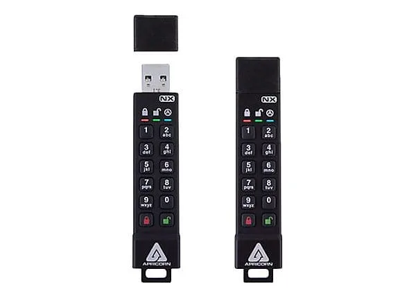 128GB Apricorn 256-bit AES XTS Hardware Encrypted Secure USB 3.0 memory key