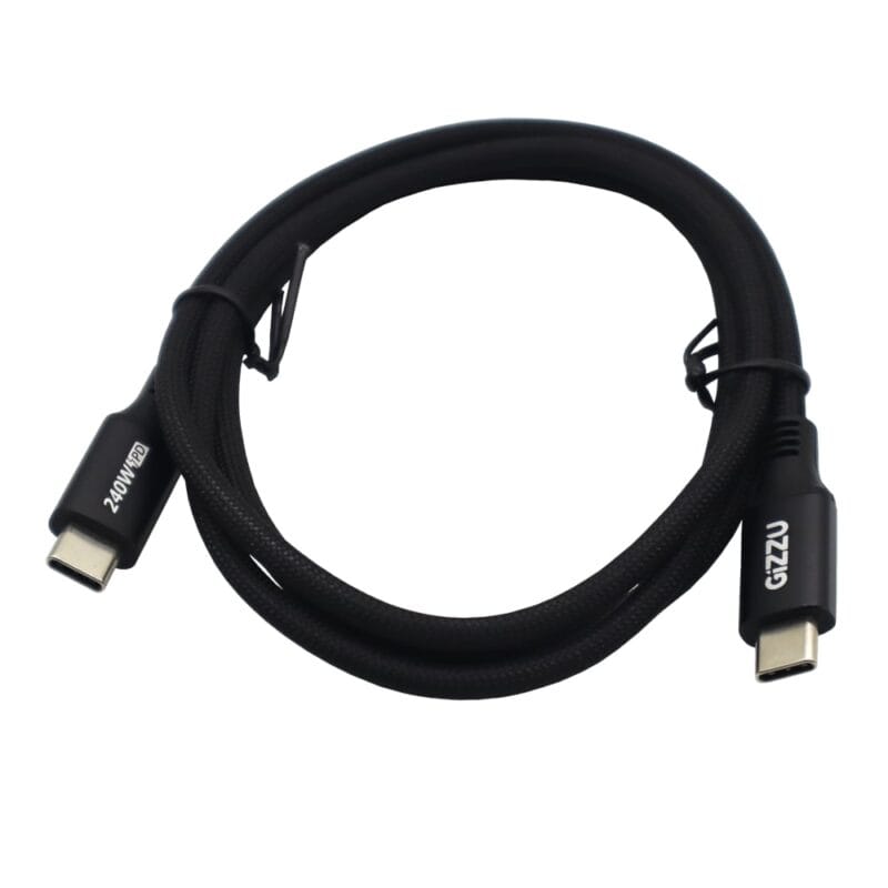 Gizzu Type-C to Type-C 240W Charging Cable 1M - Black - Image 2