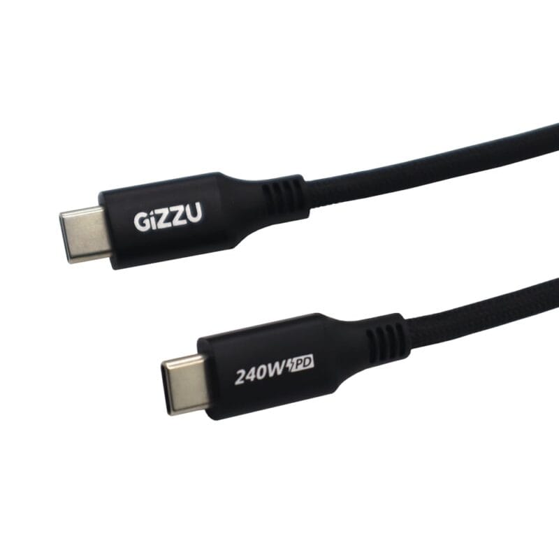 Gizzu Type-C to Type-C 240W Charging Cable 1M - Black - Image 3