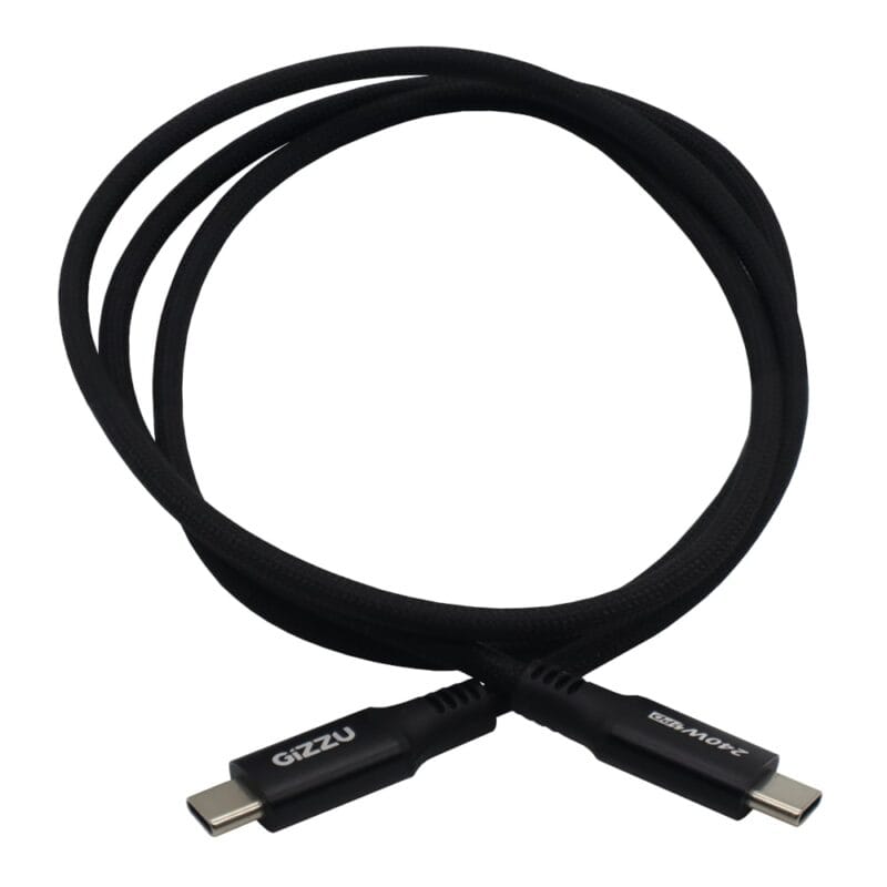 Gizzu Type-C to Type-C 240W Charging Cable 1M - Black - Image 4