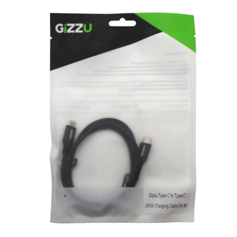 Gizzu Type-C to Type-C 240W Charging Cable 1M - Black - Image 5