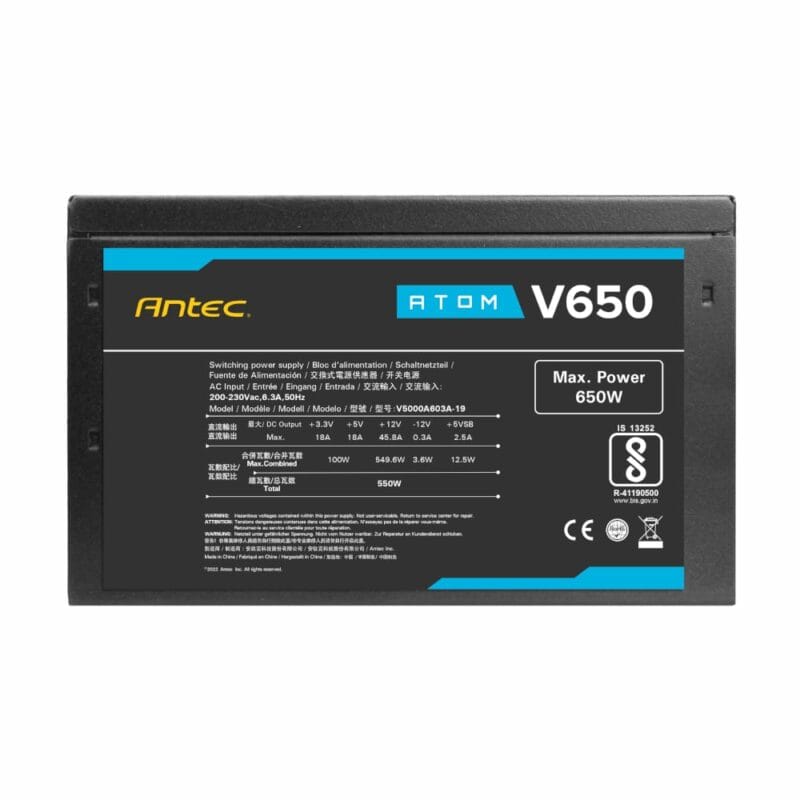 Antec Atom V650 Non-Modular Power Supply - Image 3