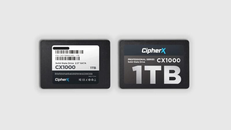 1TB CipherX, CX1000 PRO 2.5", 3D NAND TLC, NANDXtend ECC Data Protect, SLC Caching, SATA-6Gbps (TCG and AES Encryption support) SSD