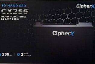 256GB CipherX, CX256 PRO 2.5", 3D NAND TLC, NANDXtend ECC Data Protect, SLC Caching, SATA-6Gbps (TCG and AES Encryption support) SSD