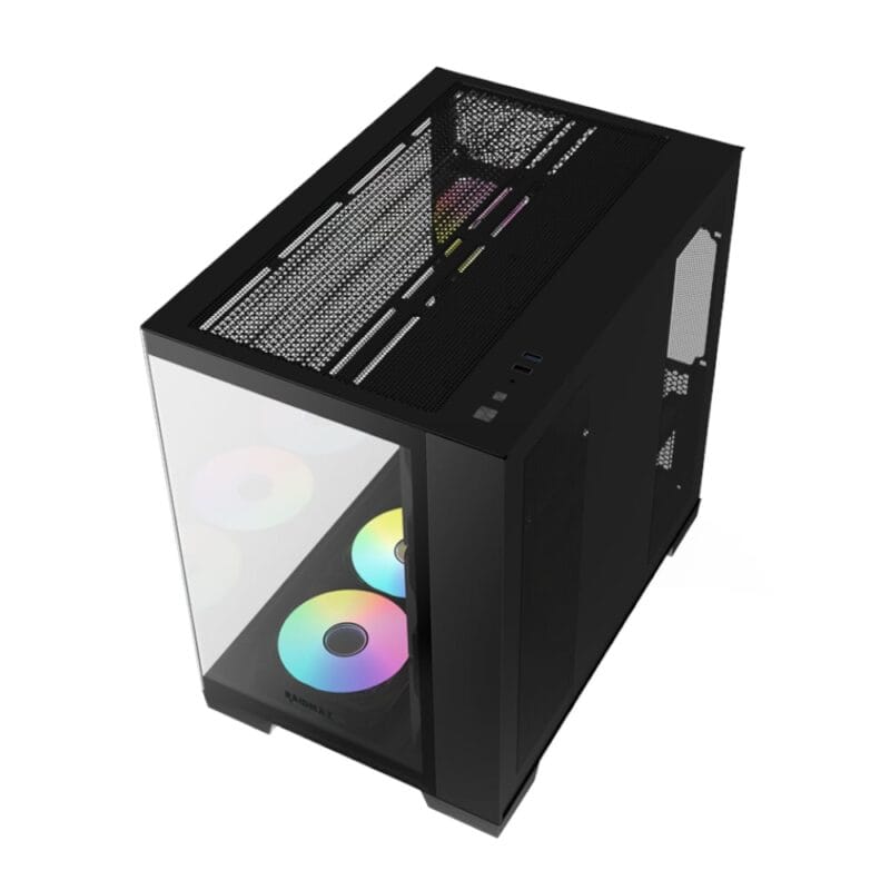 Raidmax I610 ATX | Micro-ATX | ITX RGB Mid-Tower Dual Chamber Gaming Chassis - Black - Image 3