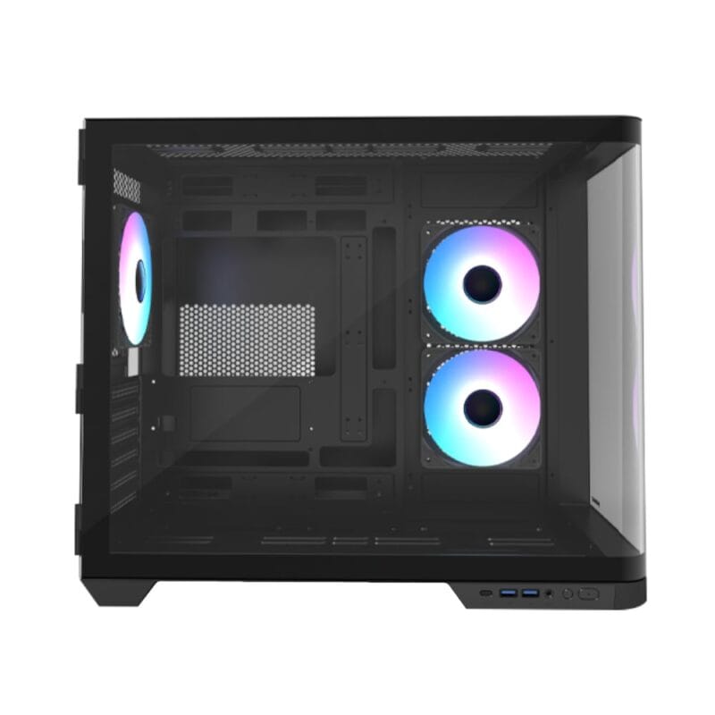 Raidmax I630 ATX | Micro-ATX | ITX ARGB Mid-Tower Dual Chamber Curved Glass Gaming Chassis - Black - Image 2