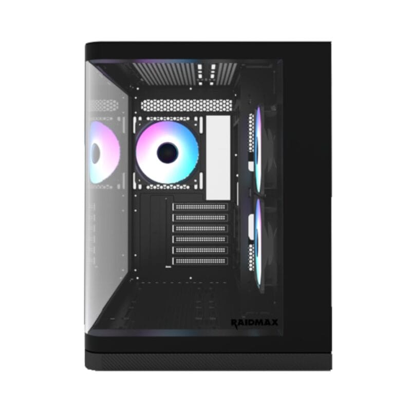 Raidmax I630 ATX | Micro-ATX | ITX ARGB Mid-Tower Dual Chamber Curved Glass Gaming Chassis - Black - Image 3