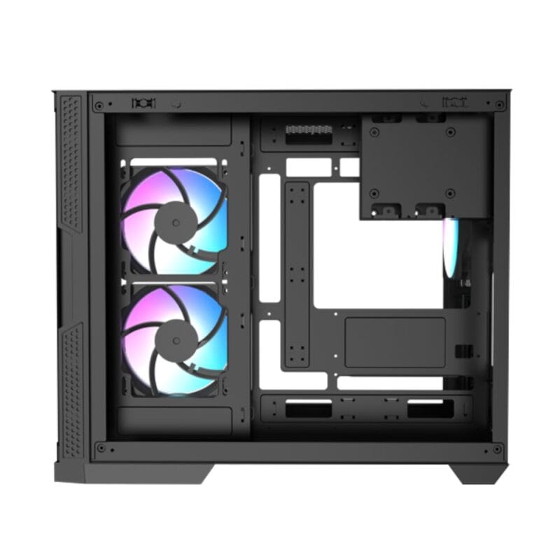 Raidmax I630 ATX | Micro-ATX | ITX ARGB Mid-Tower Dual Chamber Curved Glass Gaming Chassis - Black - Image 5