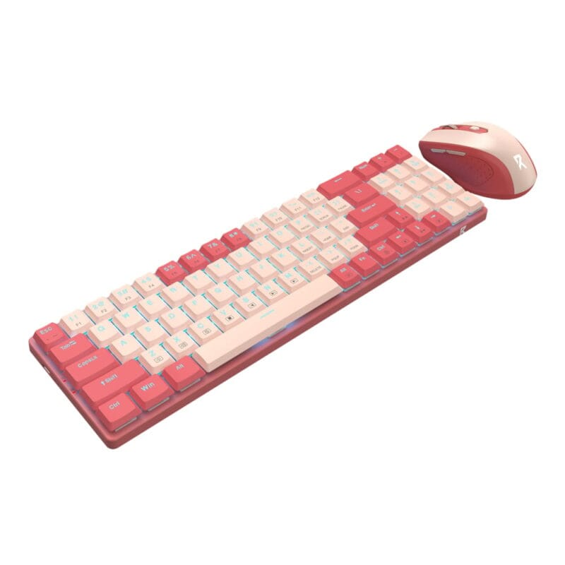 Redragon BS8772 Wireless Keyboard and Mouse Combo - Red/Pink - Image 3