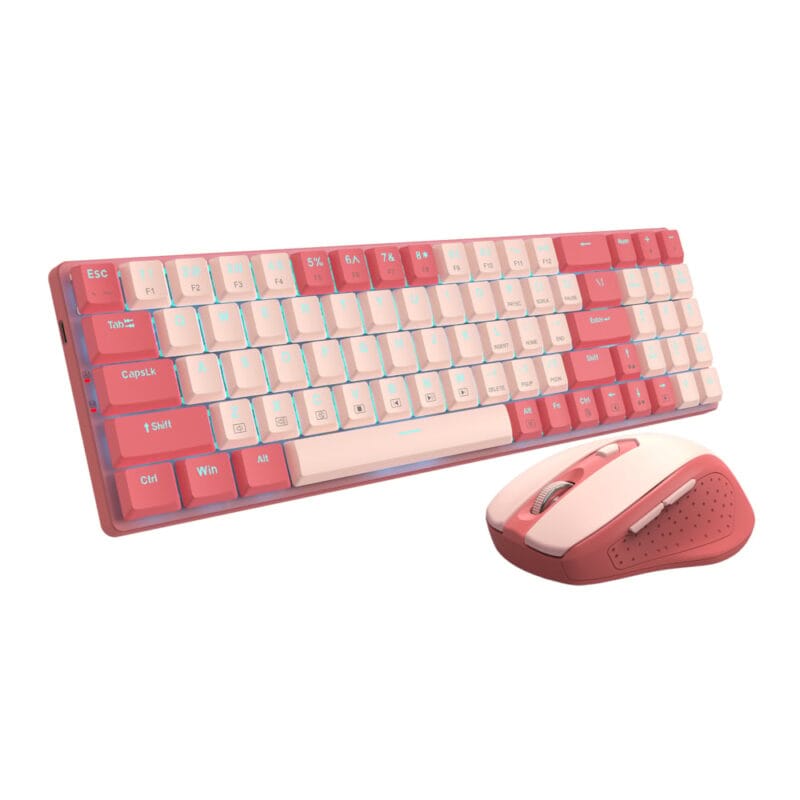 Redragon BS8772 Wireless Keyboard and Mouse Combo - Red/Pink - Image 4