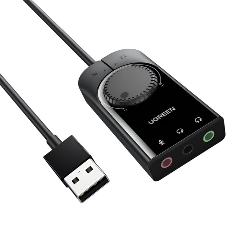 UGREEN CM129-40964 USB-A to 3.5mm External Stereo Sound Adapter - Black