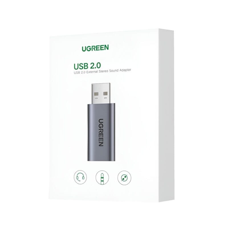 UGREEN CM383-80864 USB-A to 3.5mm Audio Jack External Sound Adapter - Silver - Image 6