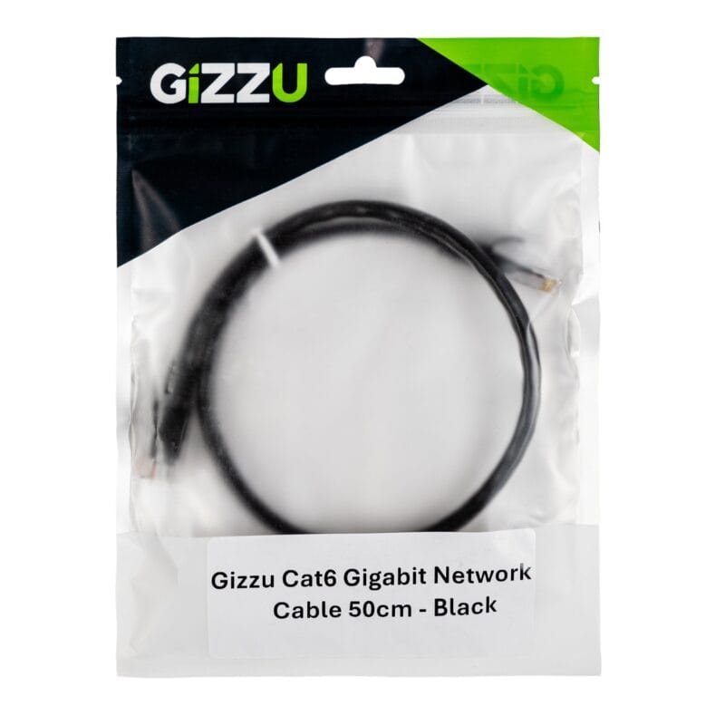 Gizzu Cat6 UTP Fly Lead Ethernet Network Cable 50cm – Black - Image 4