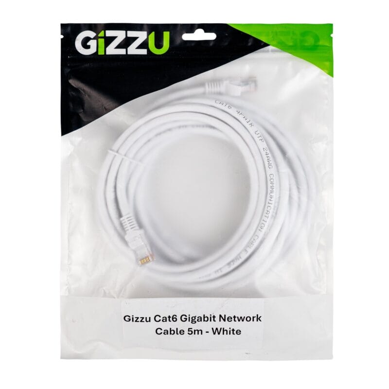 Gizzu Cat6 UTP Fly Lead Ethernet Network Cable 5m – White - Image 4