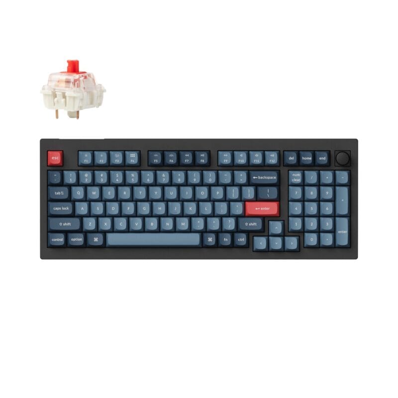 Keychron V5 Max QMK/VIA Wireless Custom Mechanical Keyboard | RED Switch - Black