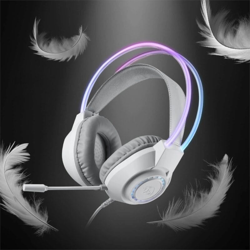 Redragon SCREAM Over-Ear RGB Gaming Headset - White - Image 4