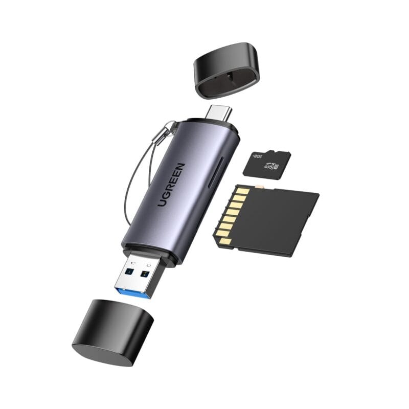 UGREEN CM185-50706 2-in-1 OTG Card Reader | Type-C | USB-A - Silver - Image 2